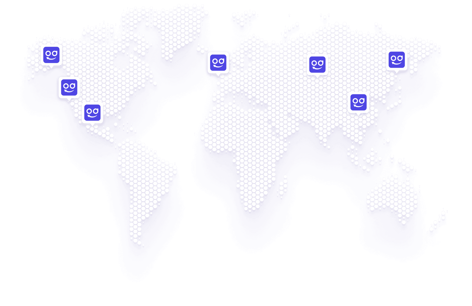 World map with service locations