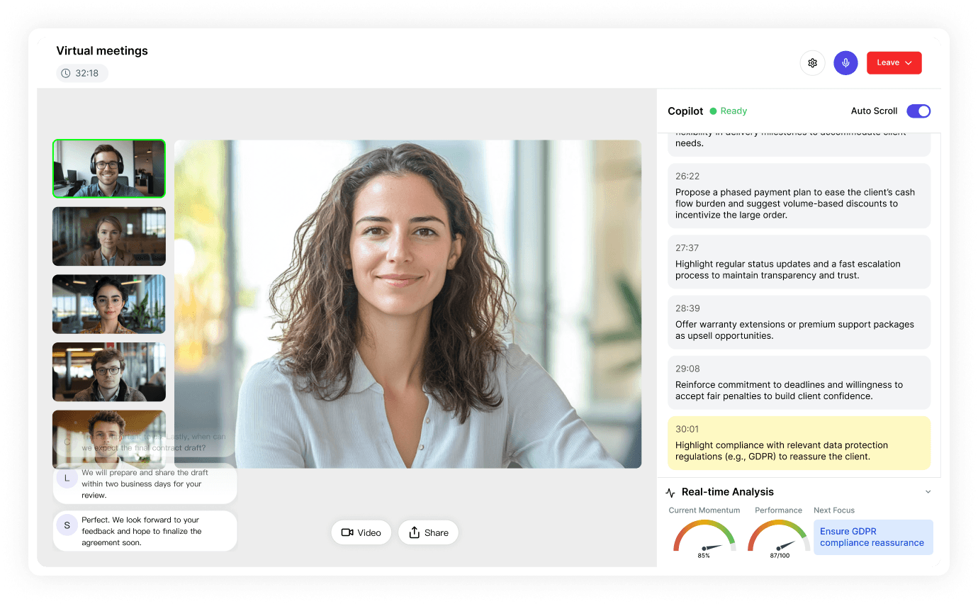 Virtual Meeting Assistant Dashboard